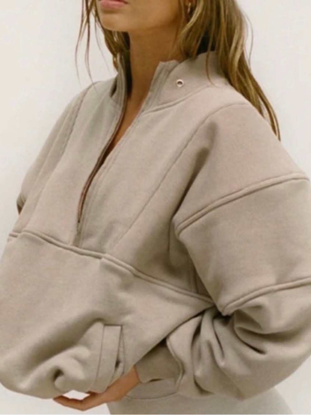 Joah Brown half zip sweatshirt